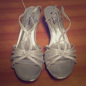 Silver wedge sandals-size 10